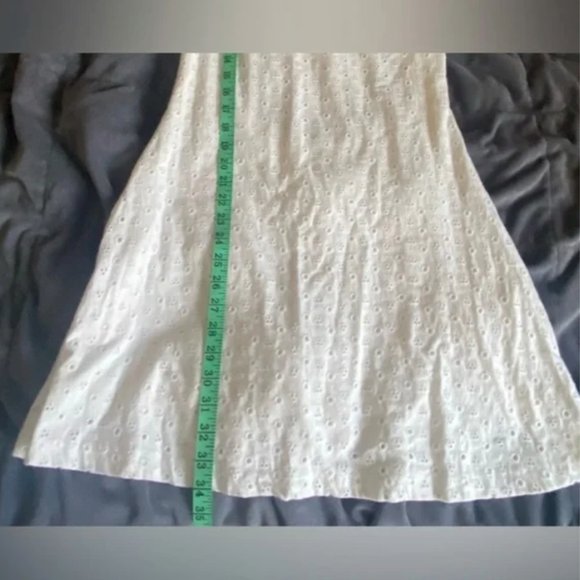 NWT FREE PEOPLE White Puff Sleeve Eyelet Dress - Picture 7 of 7